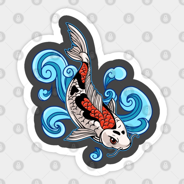 Koi Fish Japanese Sticker by Linco